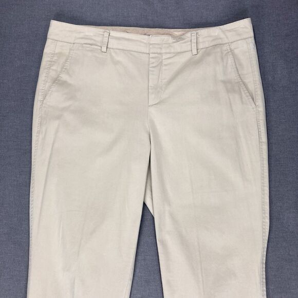 Vince Chino Pants Women 14 Cream Straight Leg Classic Career Preppy Basic Casual - Picture 2 of 14